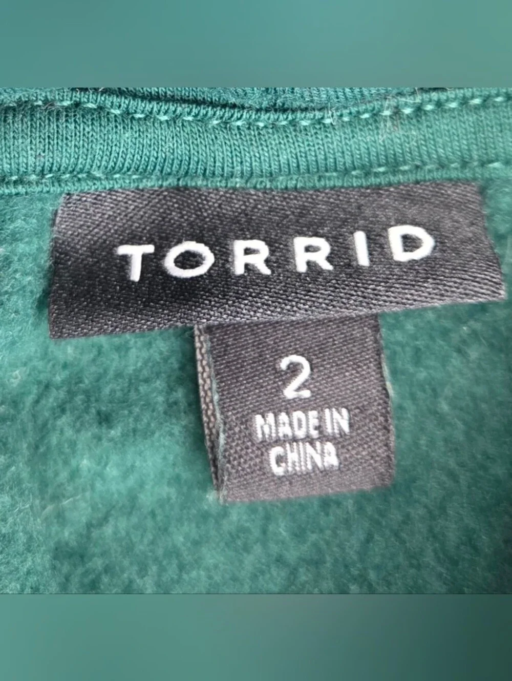 Torrid Quarter Snap Fleece Hoodie Sweatshirt Size 2 Green Kangaroo Pocket Casual